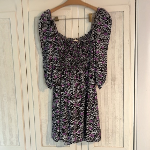 Maje Printed Linen Smocked Dress size small - Picture 10 of 10